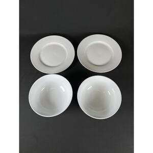 4X CORDON BLEU white ceramic plate bowl dinner kitchen